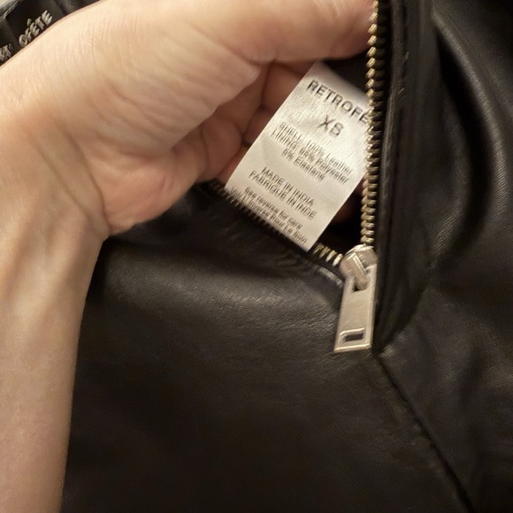 Retrofete Adelina Genuine Leather Pants Black Straight Leg XS NWT US 2-4 - Picture 11 of 16